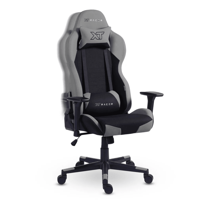 CADEIRA GAMER E ESCRITÓRIO XT RACER DEFENDER CINZA (ATENDE NORMA NR17)